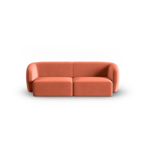 Divano rosa con rivestimento in velluto 188 cm Paolo – Milo Casa