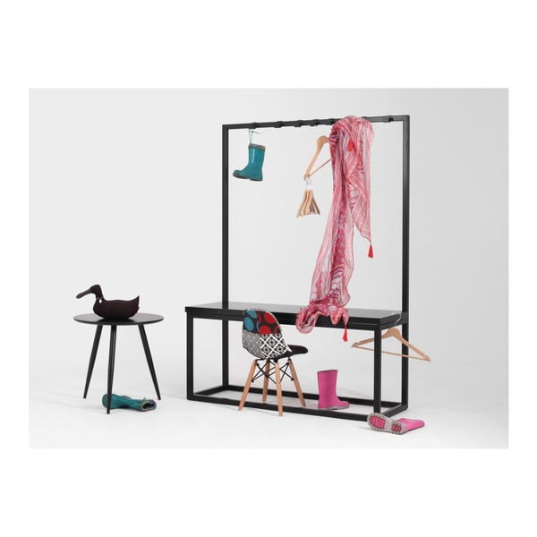 Appendiabiti nero con panca nera, larghezza 120 cm Next - CustomForm-image-4