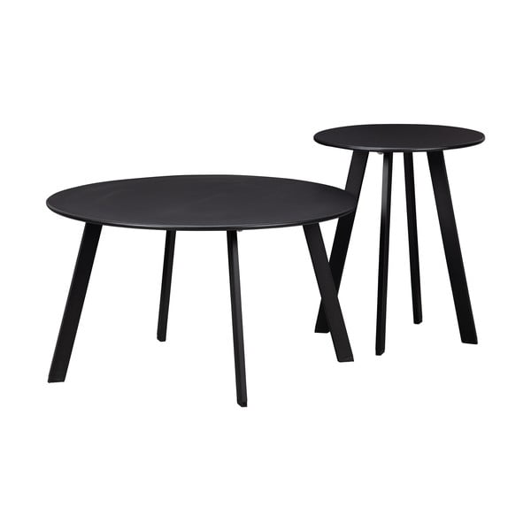 Tavolo da giardino nero, ø 40 cm Fer - WOOOD-image-2