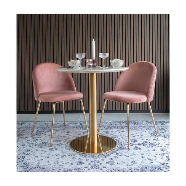 Tavolo da pranzo rotondo con piano in marmo ø 70 cm Bolzano - House Nordic-image-3