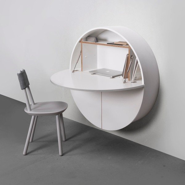 Tavolo da parete multifunzionale bianco Pill - EMKO-image-2