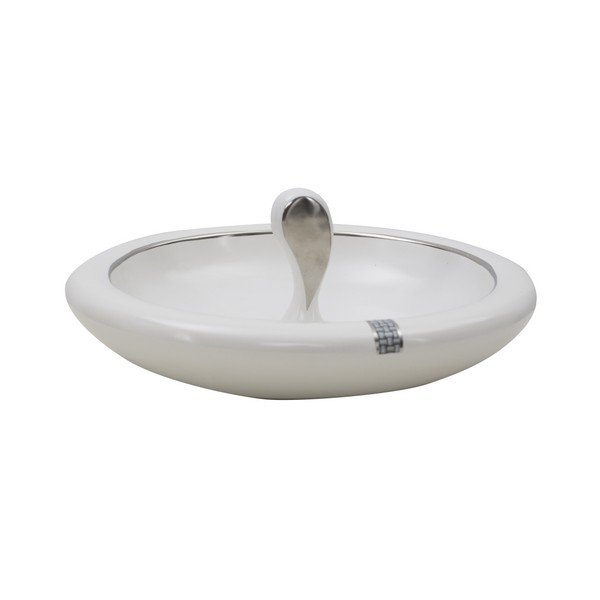 Contenitore in ceramica bianca Luttich, altezza 10 cm - Mauro Ferretti
