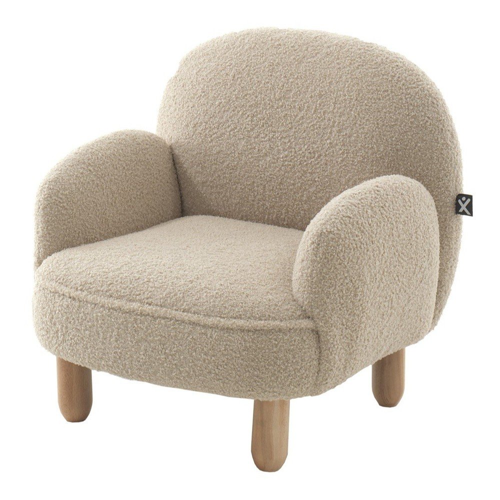Poltrona per bambini beige con rivestimento in bouclé Rocky – Vipack | Poltrone per bambini