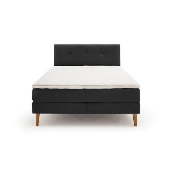 Letto boxspring antracite 160x200 cm Stockholm - Meise Möbel-image-3