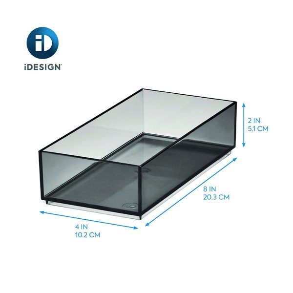 Organizzatore da bagno nero opaco per cosmetici in plastica riciclata - iDesign-image-4
