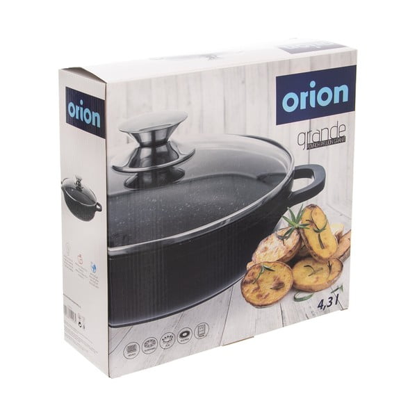 Casseruola antiaderente Pfluon Granit con coperchio in vetro , ⌀ 28 cm Grande - Orion-image-3
