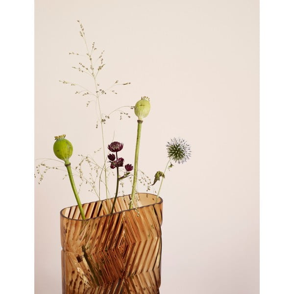 Vaso in vetro arancione fatto a mano Deco - Hübsch-image-1