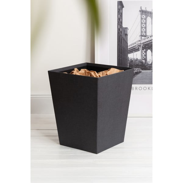 Cestino per la spazzatura nero Sofia Canvas Paper Laminate – Bigso-image-1