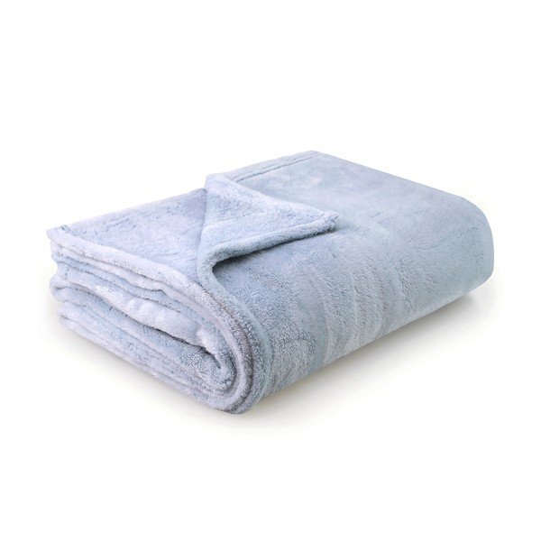 Coperta in microfibra azzurra BabyBlue, 170 x 210 cm Fluff - DecoKing