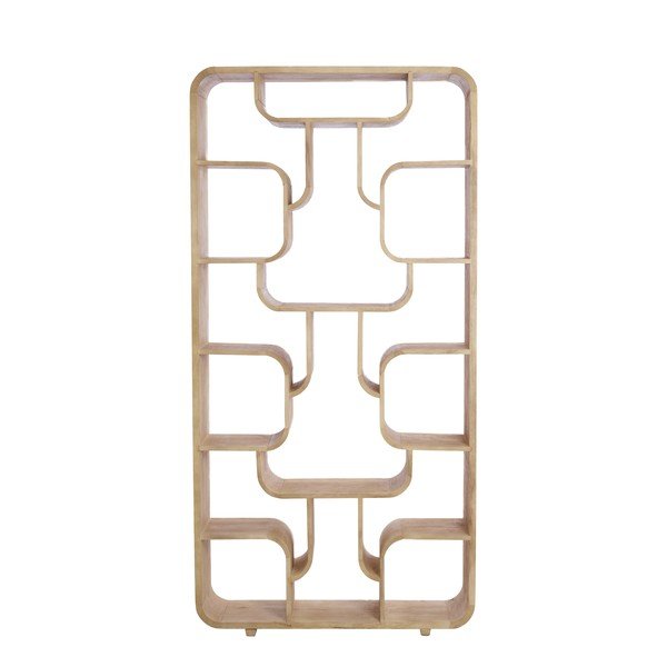 Scaffale colore naturale chiaro in mango massiccio 100x200x30 cm Labare – Light & Living-image-2