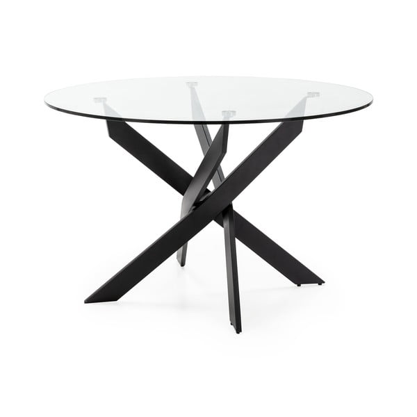 Tavolo da pranzo rotondo con piano in vetro 120x120 cm Ruth - Marckeric-image-2