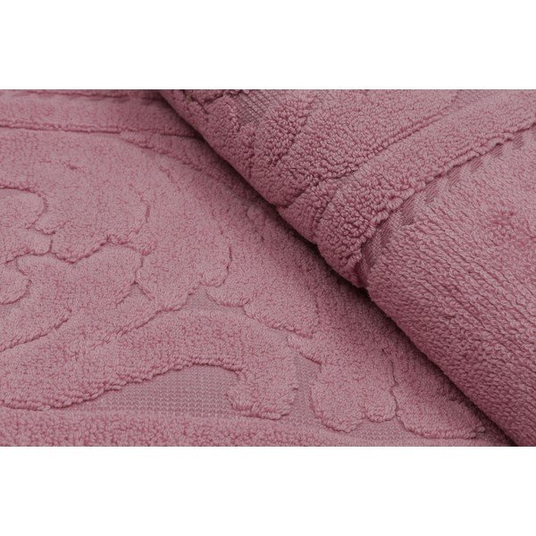 Set di 2 asciugamani in cotone rosa 90x50 cm Sultan - Mijolnir-image-4