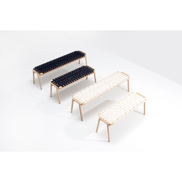 Panchina in colore bianco e naturale Klupa - Gazzda-image-3