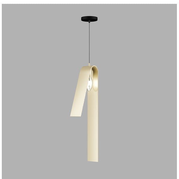 Lampadario nero-oro con paralume in metallo Fold - Squid Lighting