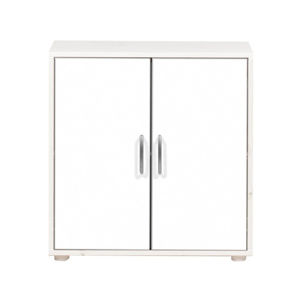 Armadio per bambini bianco con ante in legno di pino laccato Classic - Flexa-image-1