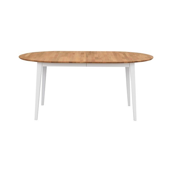 Tavolo da pranzo ovale pieghevole in rovere con gambe bianche , 170 x 105 cm Filippa - Rowico-image-1