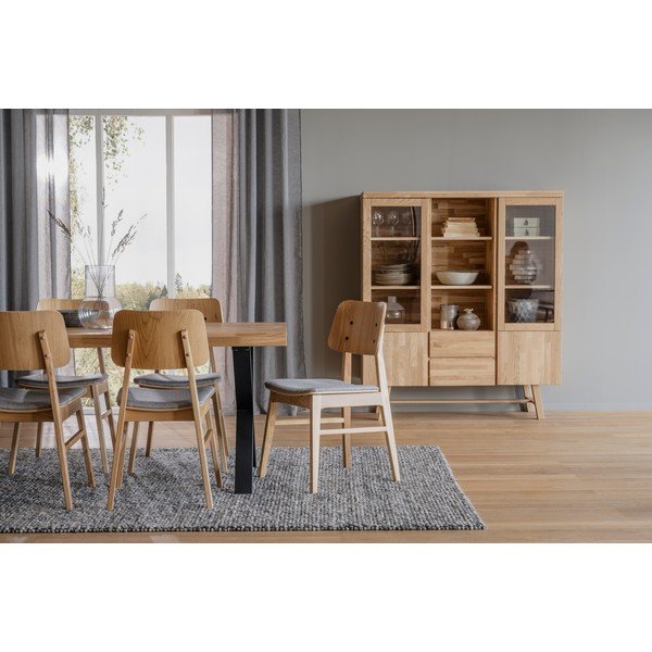 Vetrina in legno di quercia di colore naturale 130x150 cm Brooklyn - Rowico-image-3