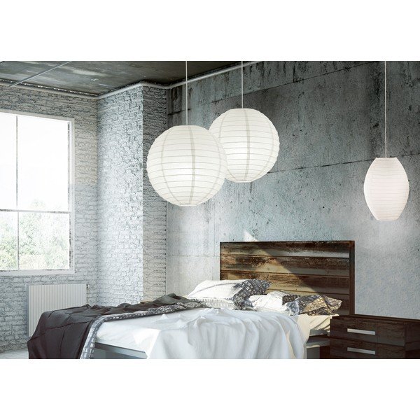 Lampadario bianco con paralume in carta Paper – Trio-image-2