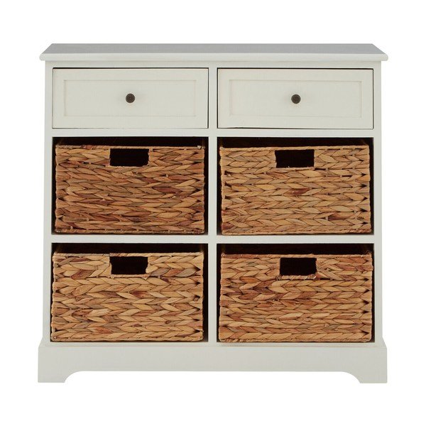 Credenza avorio in legno di paulownia massiccio 76x70x33 cm Vermont – Premier Housewares-image-3