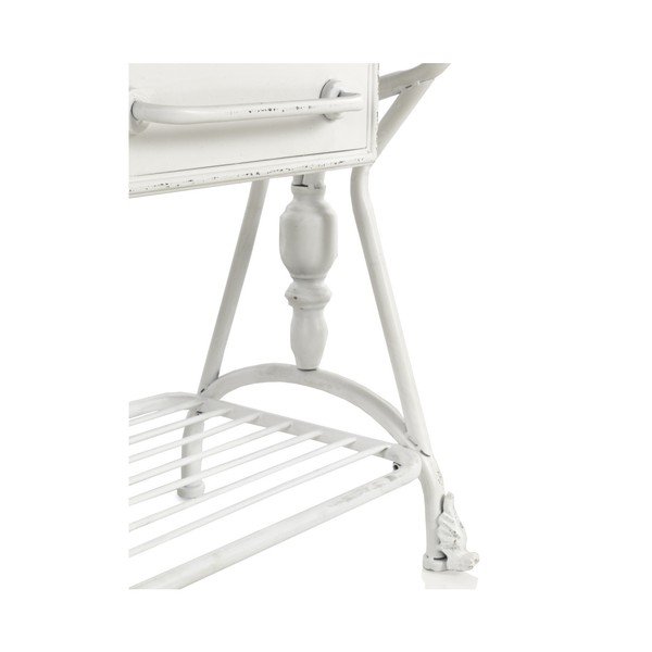 Appendiabiti in metallo bianco con due cassetti Stile industriale - Geese-image-3
