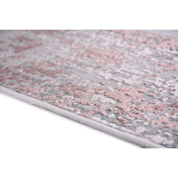 Passatoia per scale rosa e grigio in cotone set da 16 pz 25x65 cm Milano Pembe - Vitaus-image-2