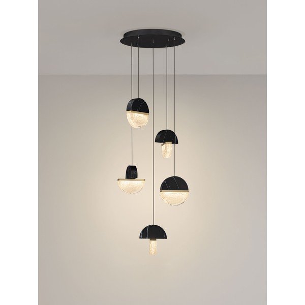 Lampadario LED nero in metallo con intensità regolabile ø 46 cm Dorin – Nova Luce-image-4