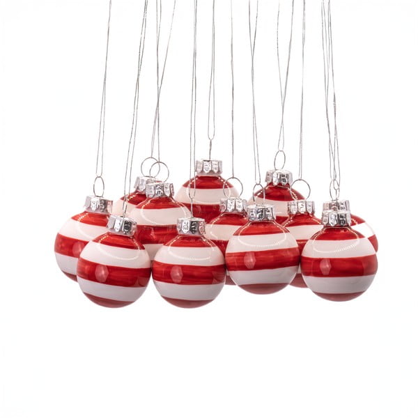 Set di palline di Natale in vetro fatte a mano 12 pz ø 3 cm Bauble Stripe – Sass & Belle