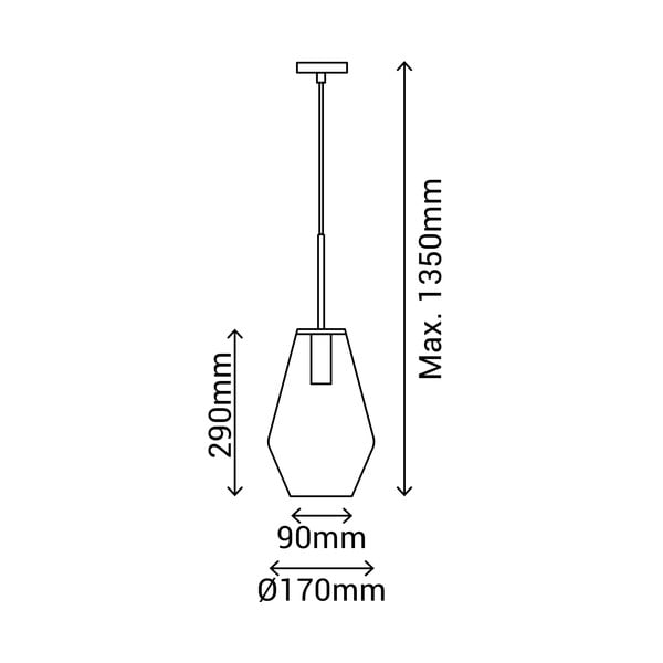Apparecchio a sospensione nero, altezza 120 cm Lily - SULION-image-3