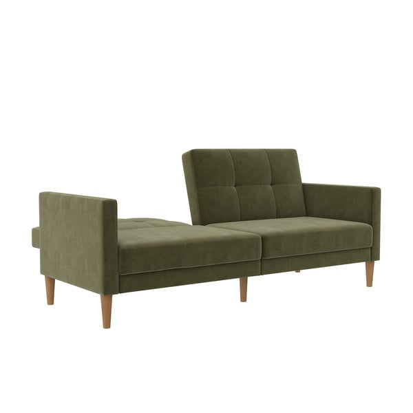 Divano letto in velluto verde 207 cm Lilly - Støraa-image-1