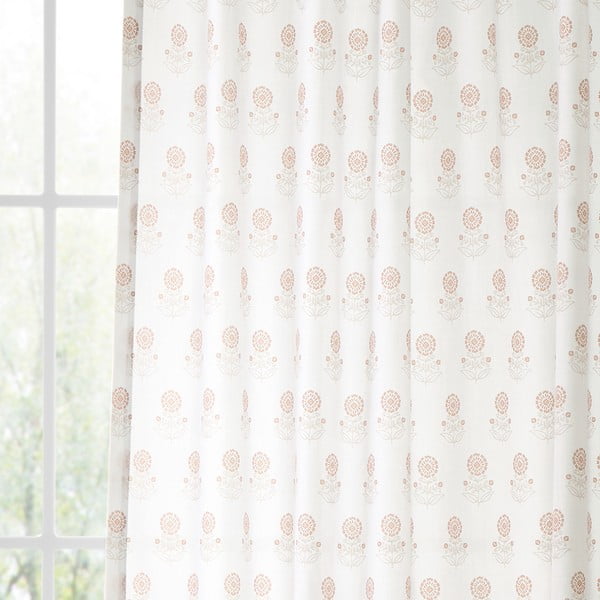 Tenda sottile bianca 140x183 cm Woodblock Floral – Pineapple Elephant-image-2