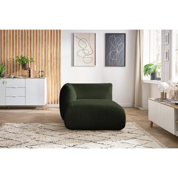 Modulo divano in velluto a coste verde (angolo sinistro) Lecomte - Bobochic Paris-image-1