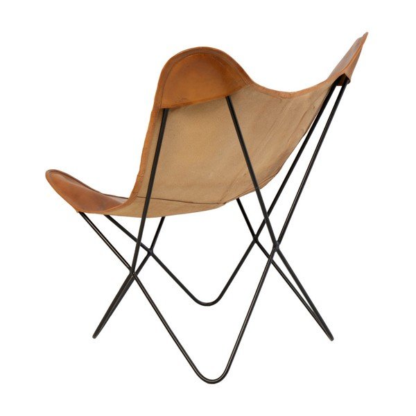 Poltrona a farfalla in pelle marrone Farfalla - sømcasa-image-4