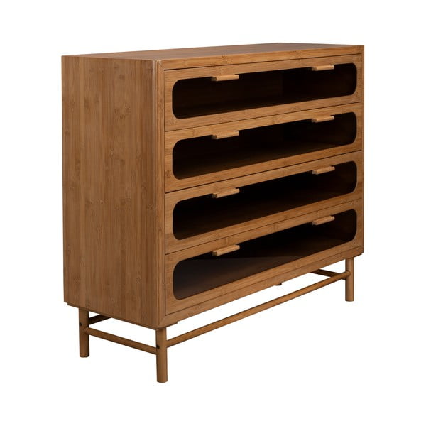 Cassettiera di colore naturale in bambù 105x88x38 cm Caroun – Dutchbone-image-2