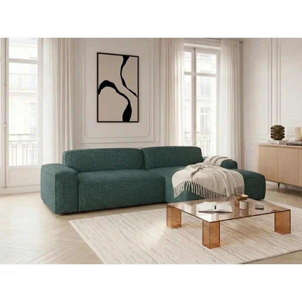Divano angolare verde allungabile/con movimento relax elettrico (con penisola a destra) Abel – Bobochic Paris-image-4