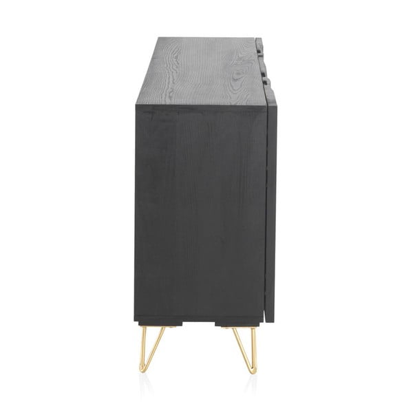 Cassettiera bassa nera in legno di mango 160x75 cm Mango - Geese-image-3