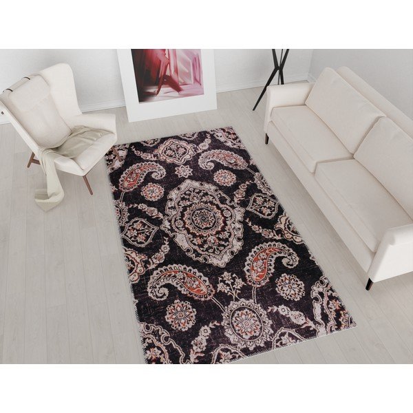 Tappeto lavabile nero 180x120 cm - Vitaus-image-1