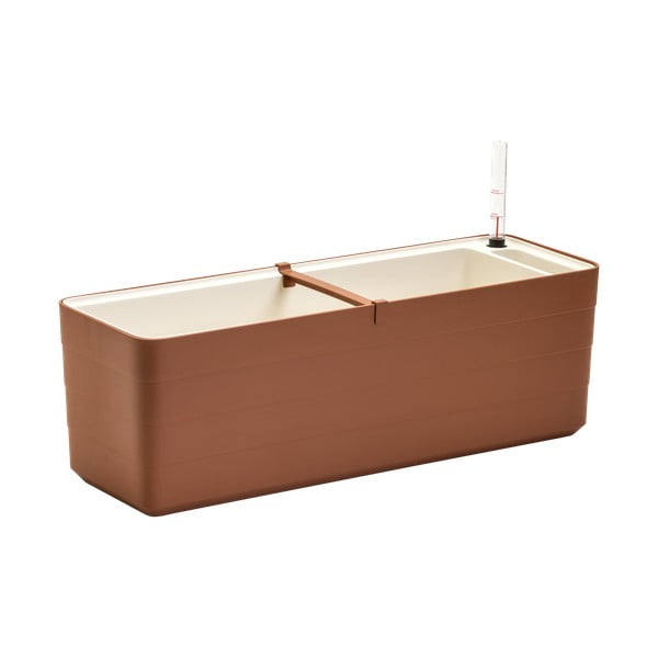 Fioriera autoinnaffiante marrone-beige, lunghezza 59 cm Berberis - Plastia-image-1