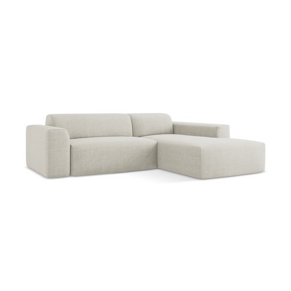 Divano angolare beige (con penisola a destra/con chaise lounge) Keli – Makamii-image-2