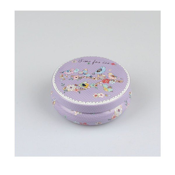 Fialová plechová dóza Dakls Sweet Pastel, ⌀ 8,5 cm