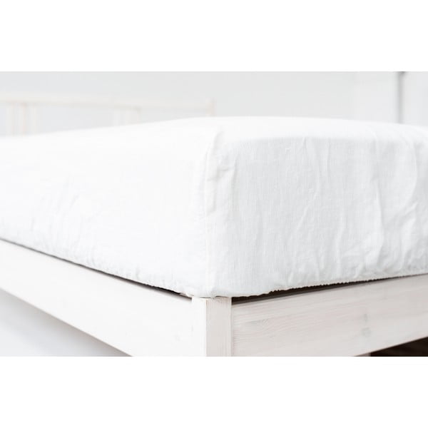 Lenzuolo bianco in lino con angoli 180x200 cm - Linen Tales-image-4