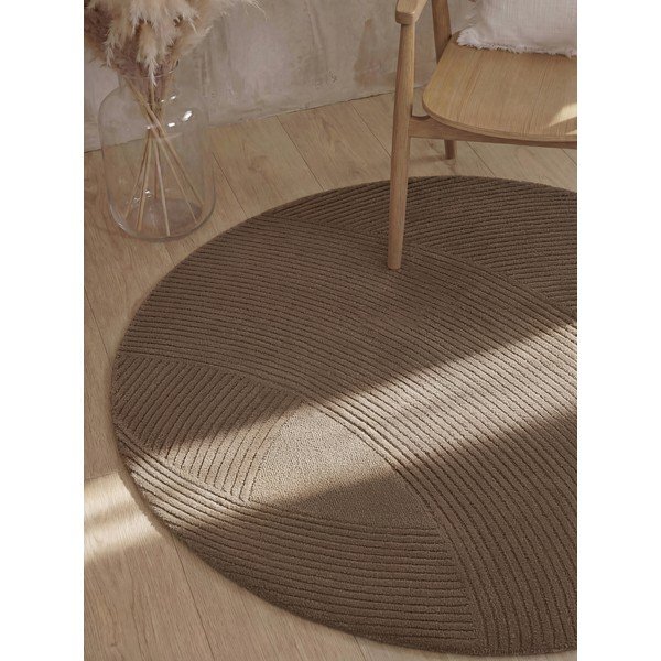 Tappeto rotondo marrone in lana ø 200 cm Kensington Victoria – Ted Baker-image-3