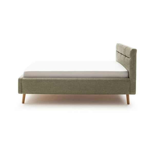 Letto matrimoniale imbottito verde con contenitore con rete inclusa 140x200 cm Lotte – Meise Möbel-image-3