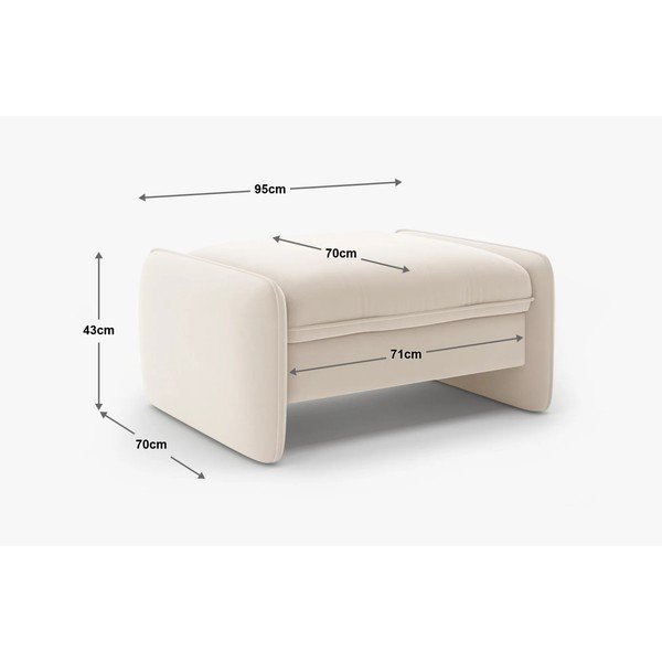 Poggiapiedi blu con rivestimento in velluto Georgia – Micadoni -image-3