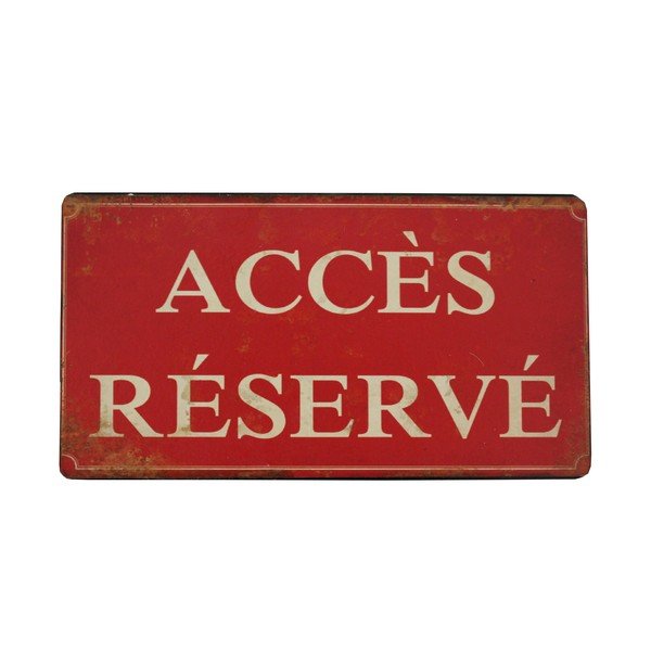 Cartello appeso Riserva Acces - Antic Line