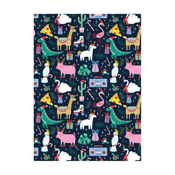5 fogli di carta da regalo, 50 x 70 cm Crazy Christmas - eleanor stuart