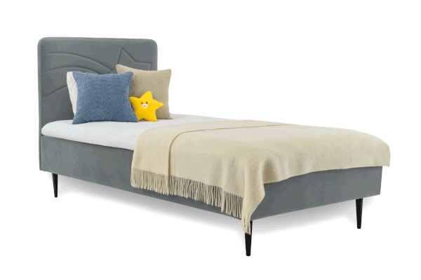 Letto grigio per bambini con contenitore 120x200 cm Star - Scandic-image-2