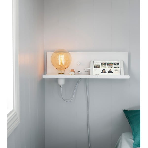 Lampada da parete bianca con stazione di ricarica USB Multi - Markslöjd-image-1