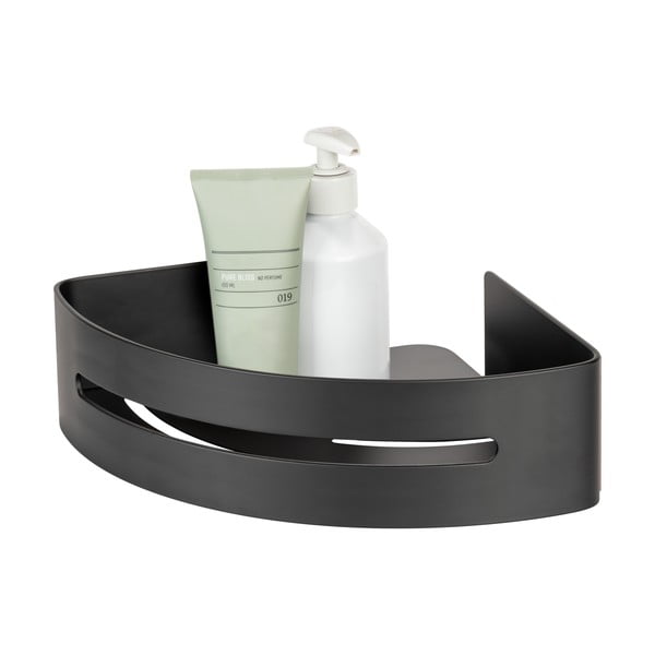 Mensola angolare in metallo nero opaco autoportante per il bagno Bivio - Wenko-image-2