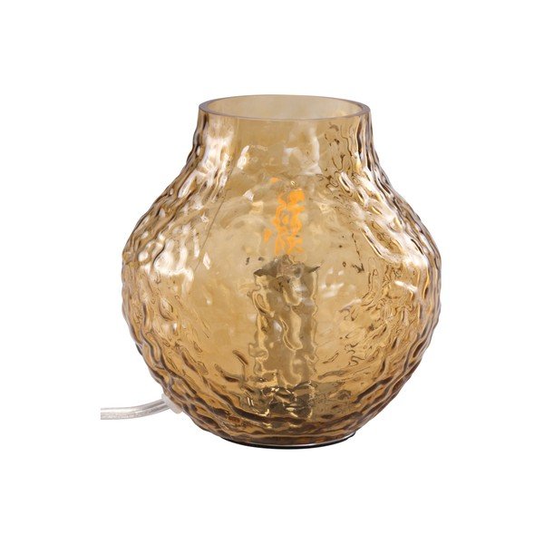 Lampada da tavolo color ambra in vetro (altezza totale 15 cm) Breen – Jotex