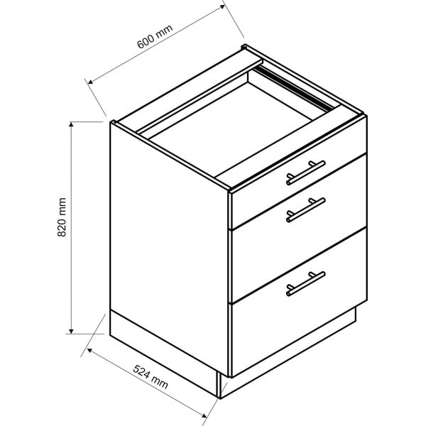 Mobile da cucina inferiore (larghezza 60 cm) Brodie - STOLKAR-image-1